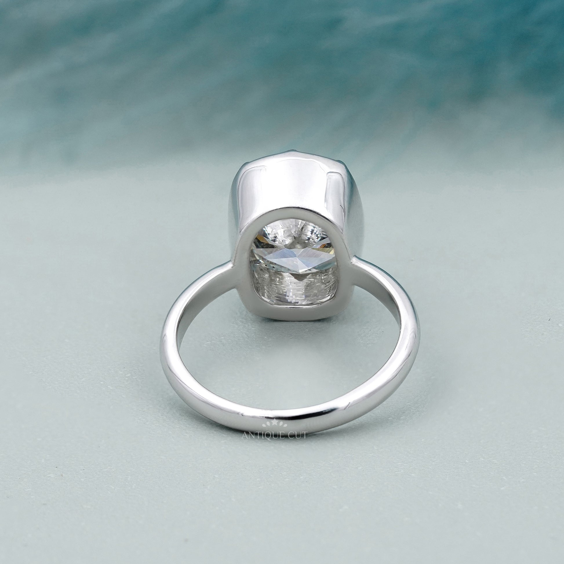 IGI-certified elongated cushion cut lab grown engagement ring