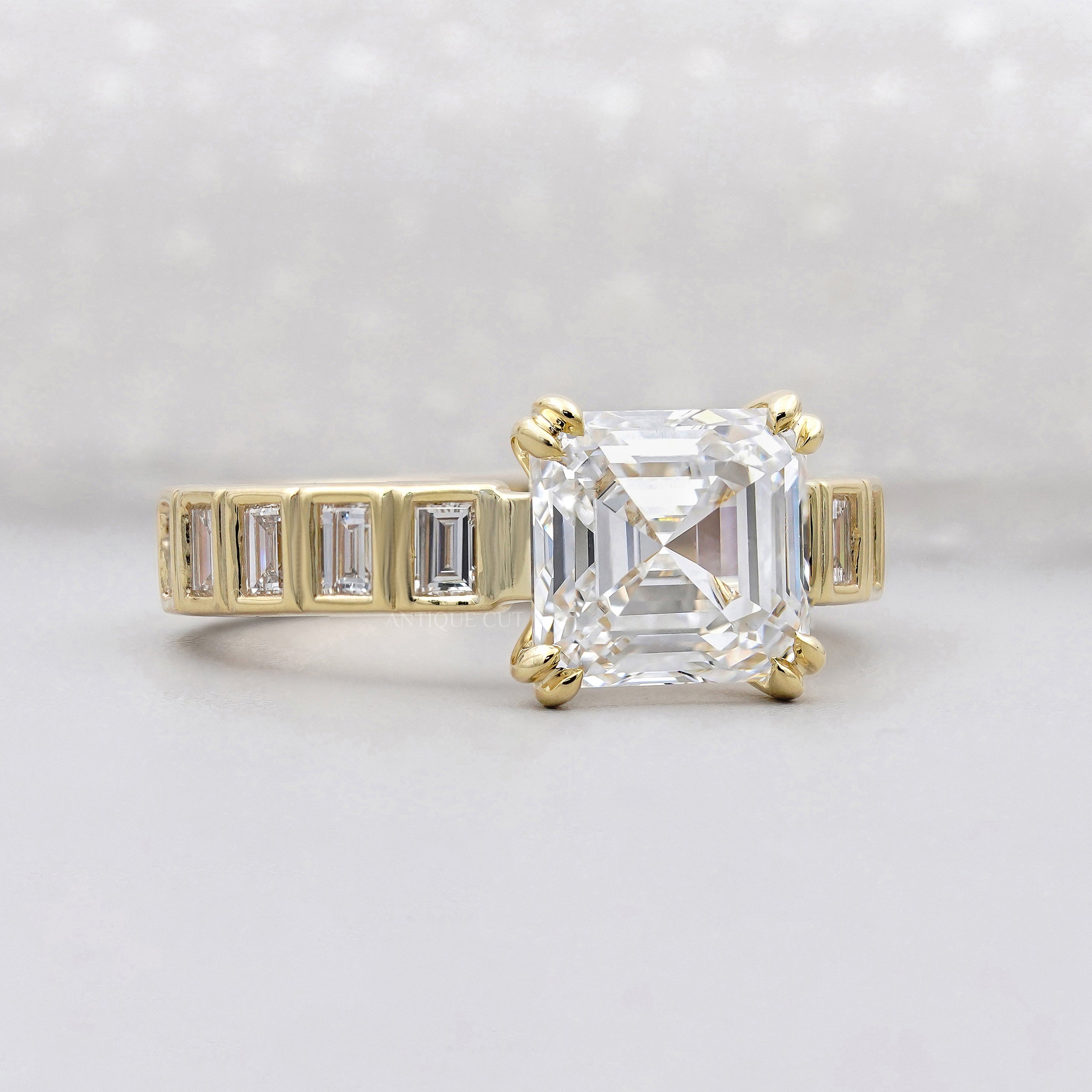 IGI certified Asscher cut engagement ring