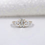 Oval Cut 2.00tcw Lab Grown Diamond Engagement Ring | Three Stone Pear Side Design | IGI Certified