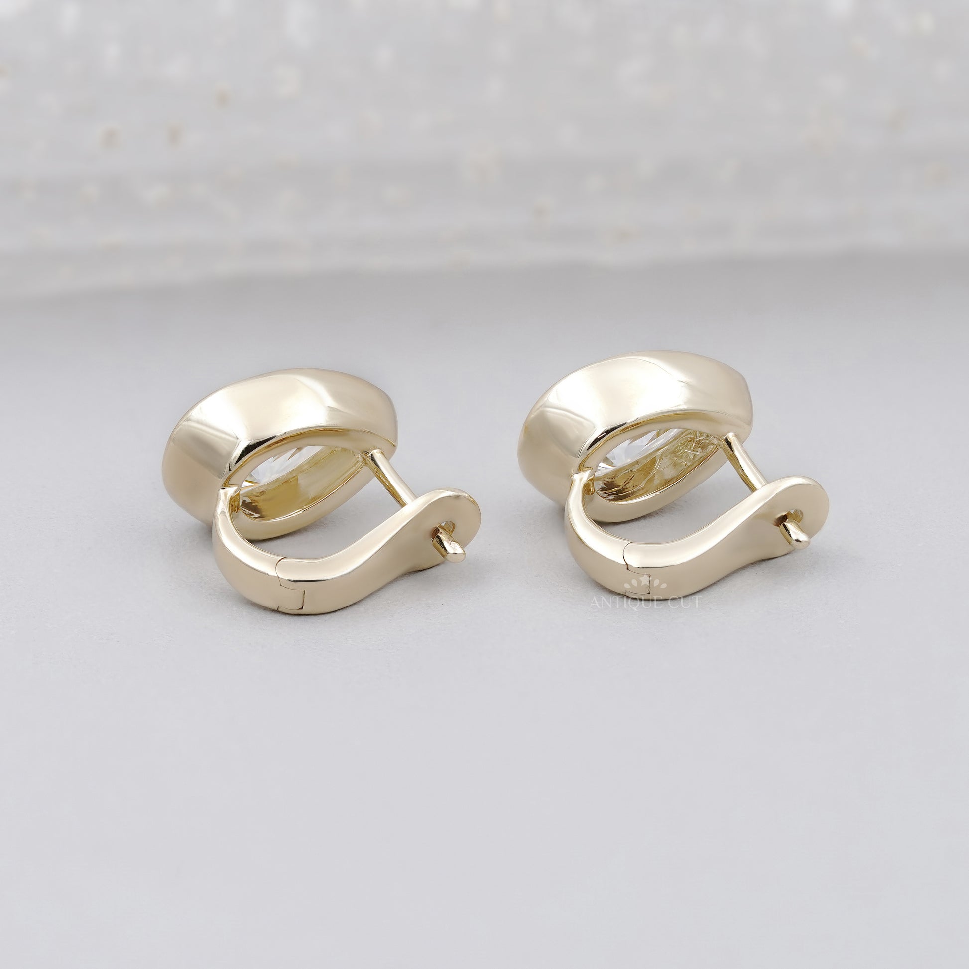Pear Cut 4.00tcw Lab Grown Diamond Hoop Earrings | Bezel Set | IGI Certified