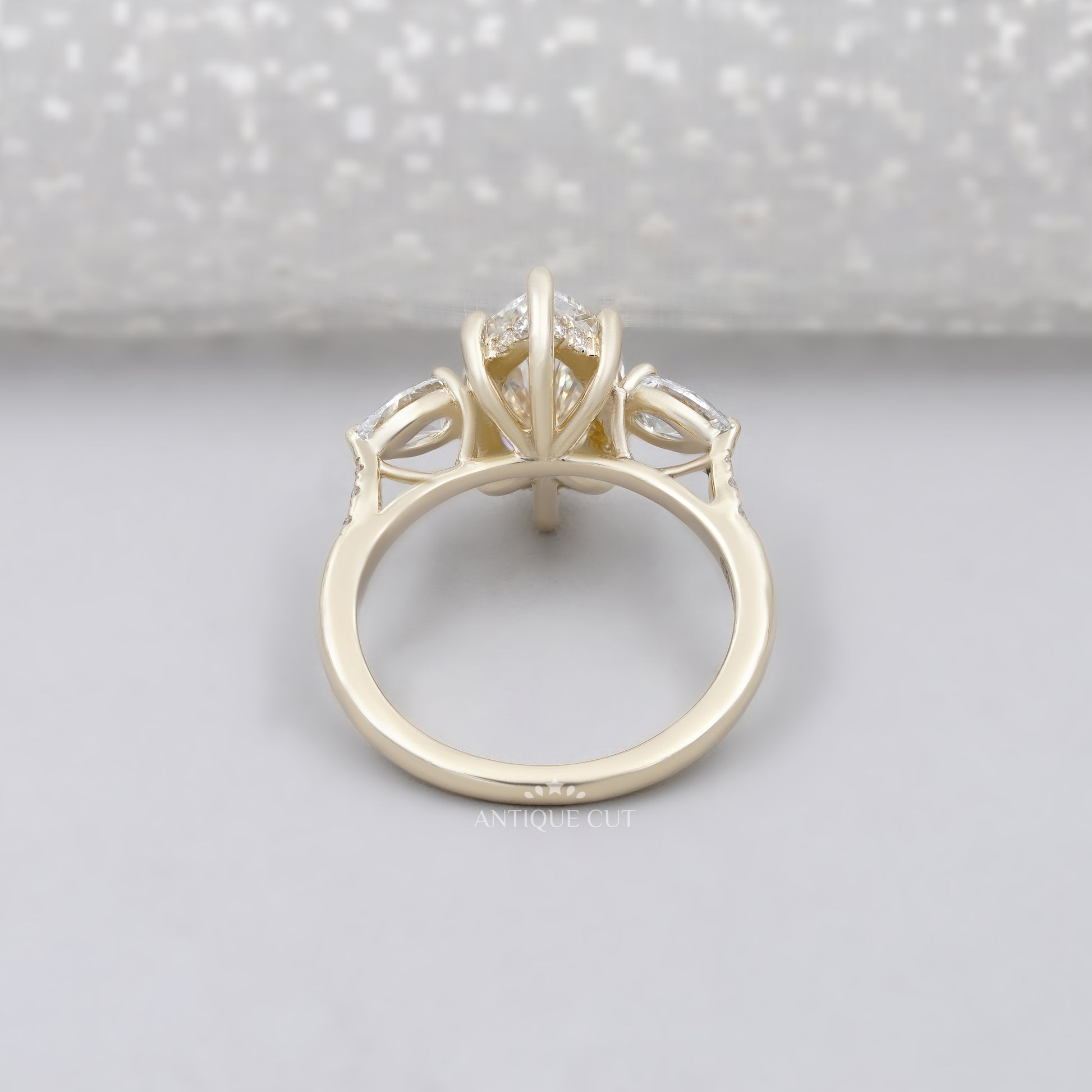 Marquise Cut Engagement Ring with Side Stones