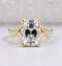 Radiant cut diamond engagement ring in yellow gold