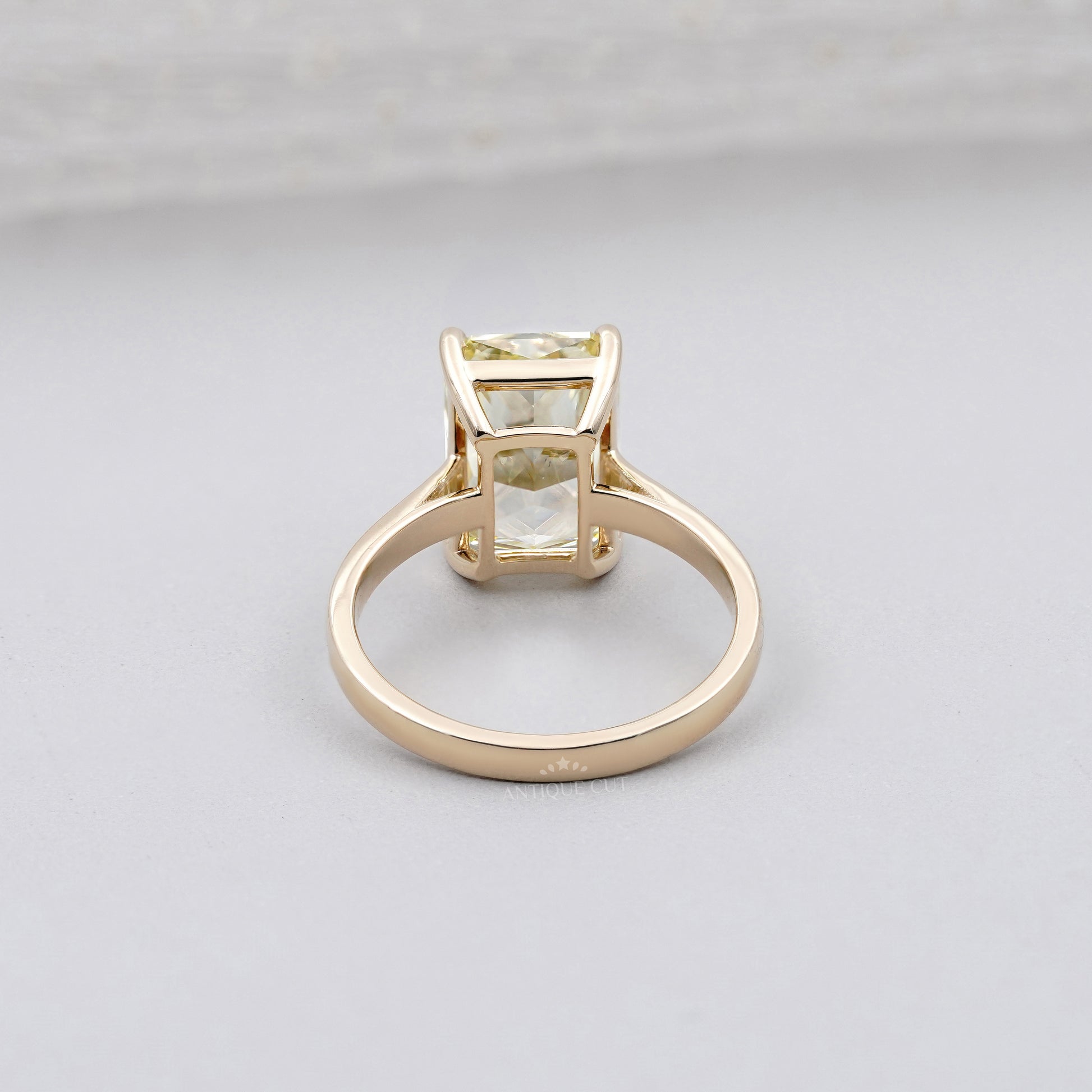 4.50ct Yellow Radiant Cut Solitaire Engagement Ring | Fancy Yellow Diamond Ring | Gold Radiant Engagement Ring | Classic Statement Ring