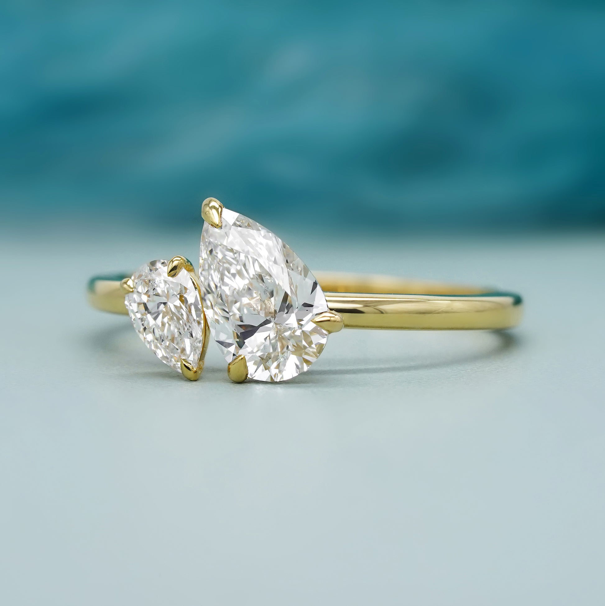 Twice Pear 1.65tcw Lab Grown Diamond Toi Et Moi Ring | IGI Certified