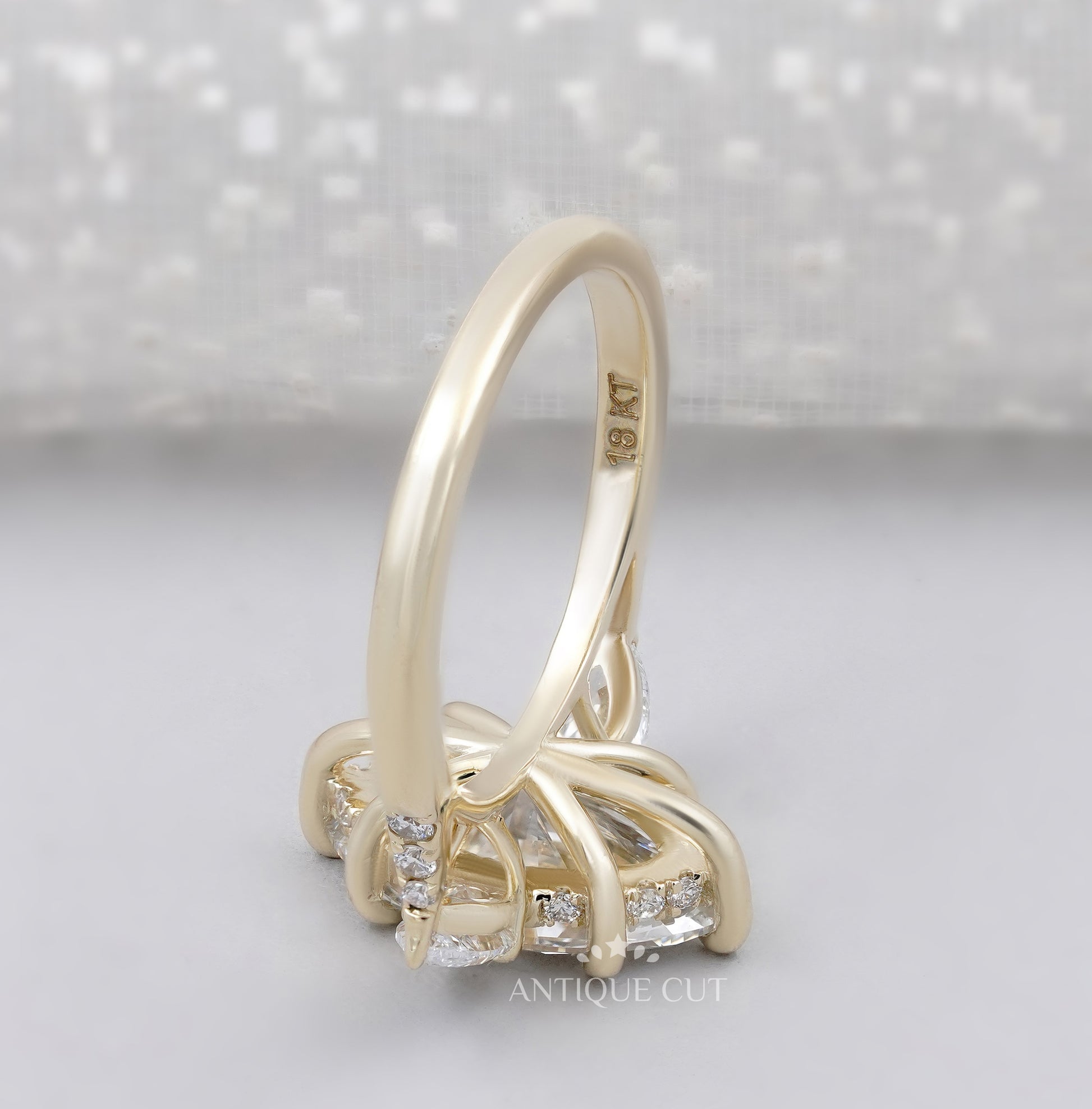 Marquise Cut Engagement Ring with Side Stones