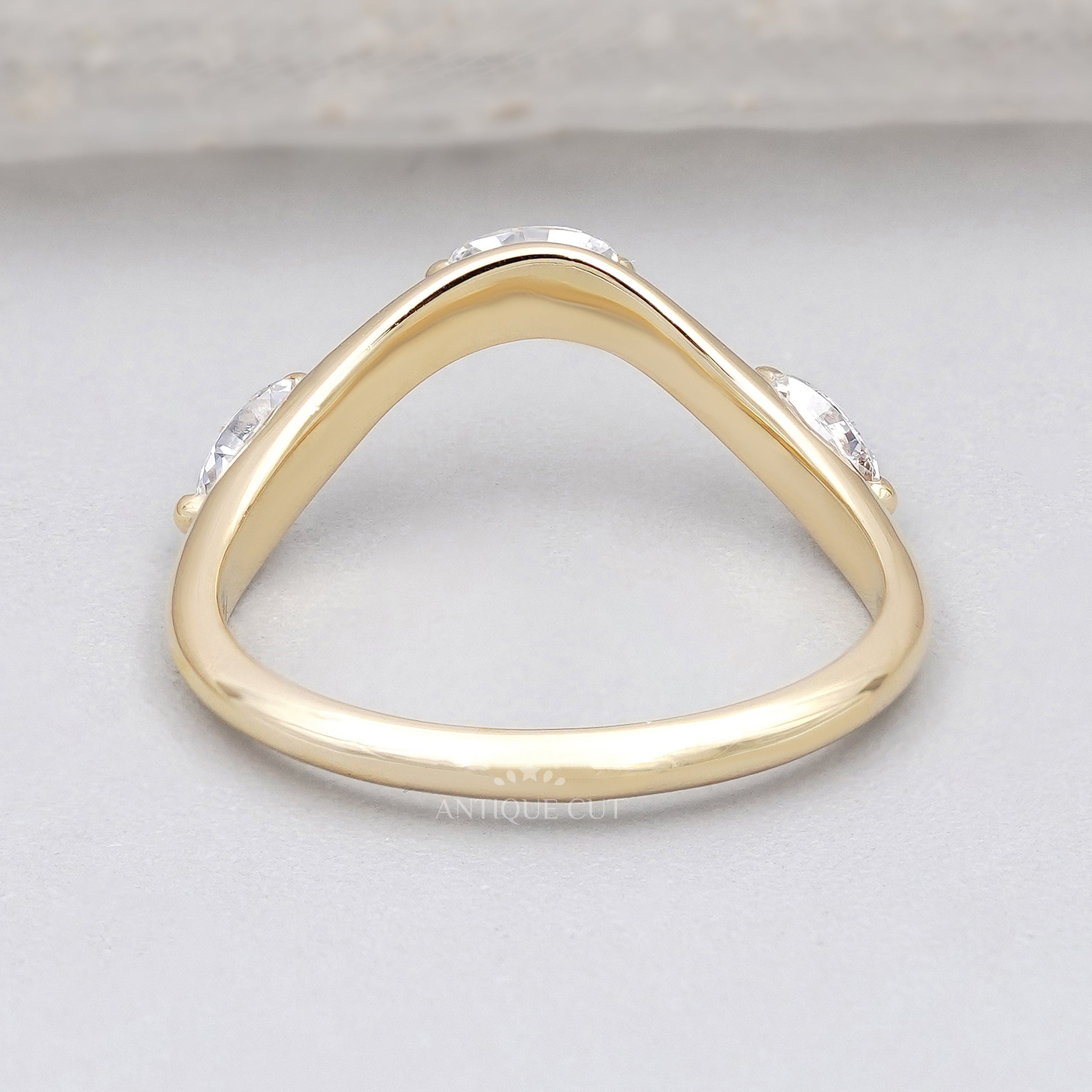 Gold Curved Wedding Band