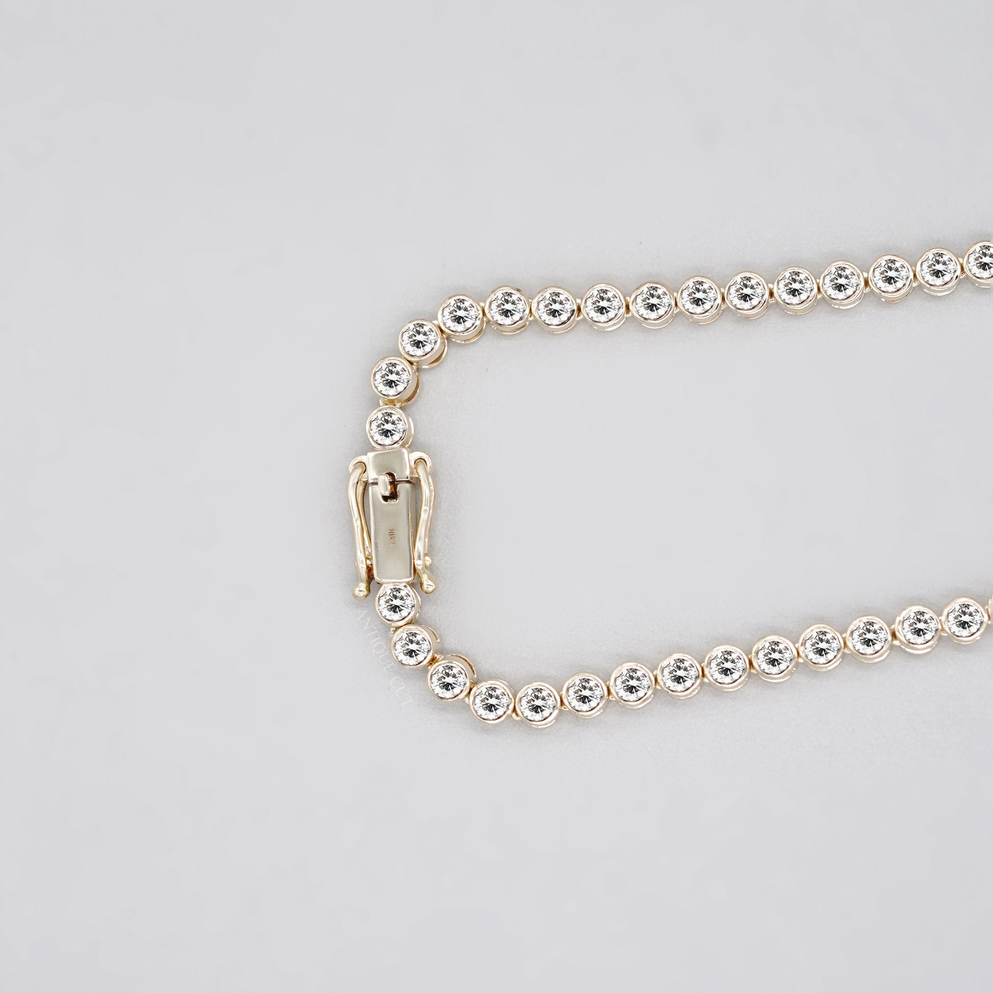 7.6ct Lab Grown Diamond Bezel Tennis Necklace | D-E-F Color, VVS–VS Clarity | 14K Yellow Gold | IGI Certified