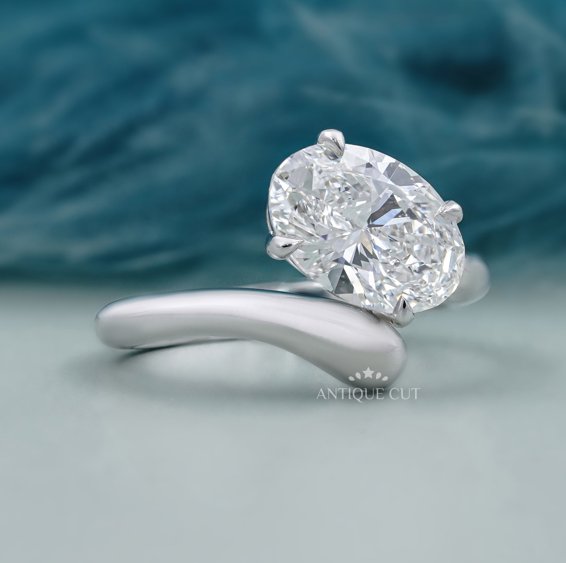 Oval Cut Engagement Ring with Bypass Setting