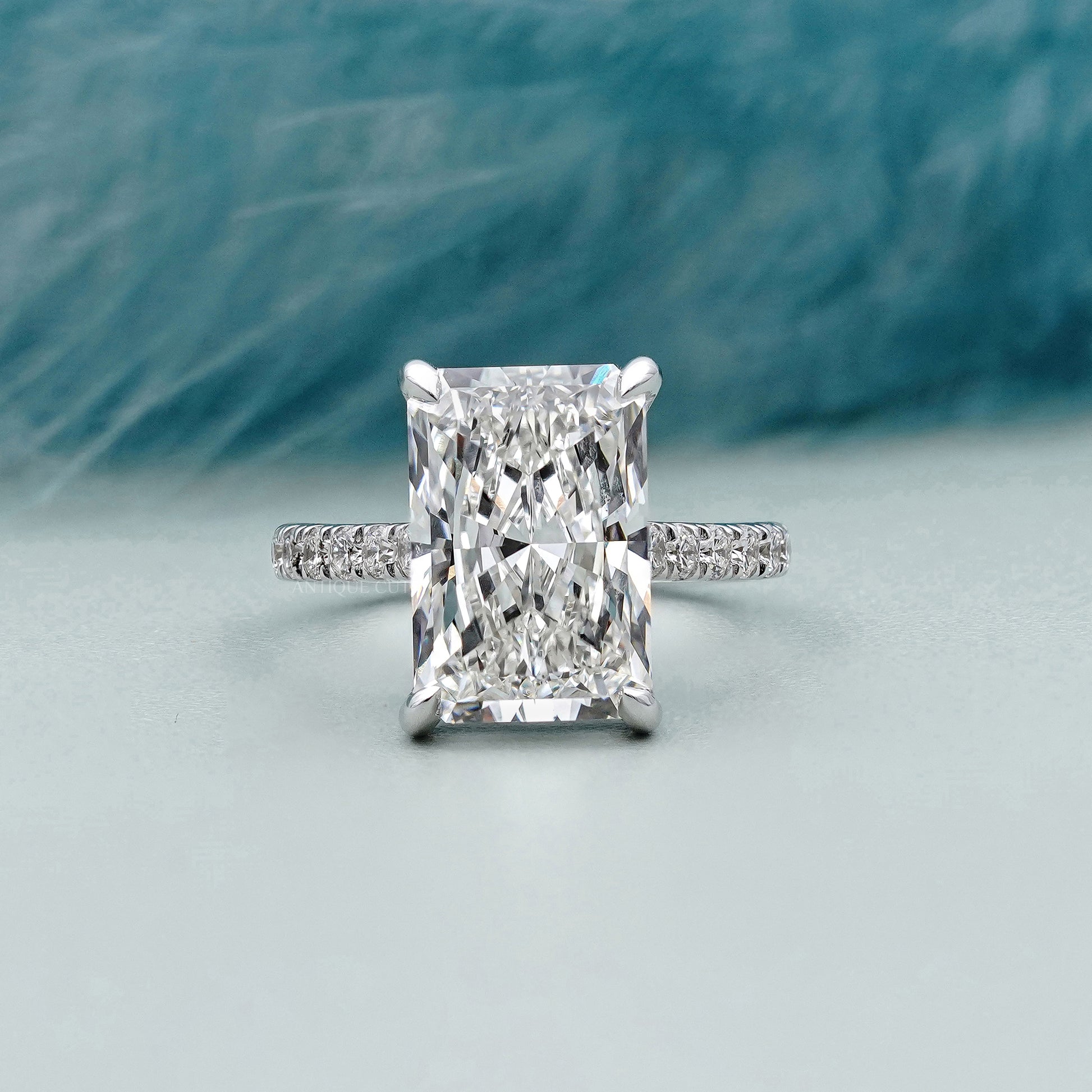 Radiant Cut Lab Grown Diamond Engagement Ring IGI