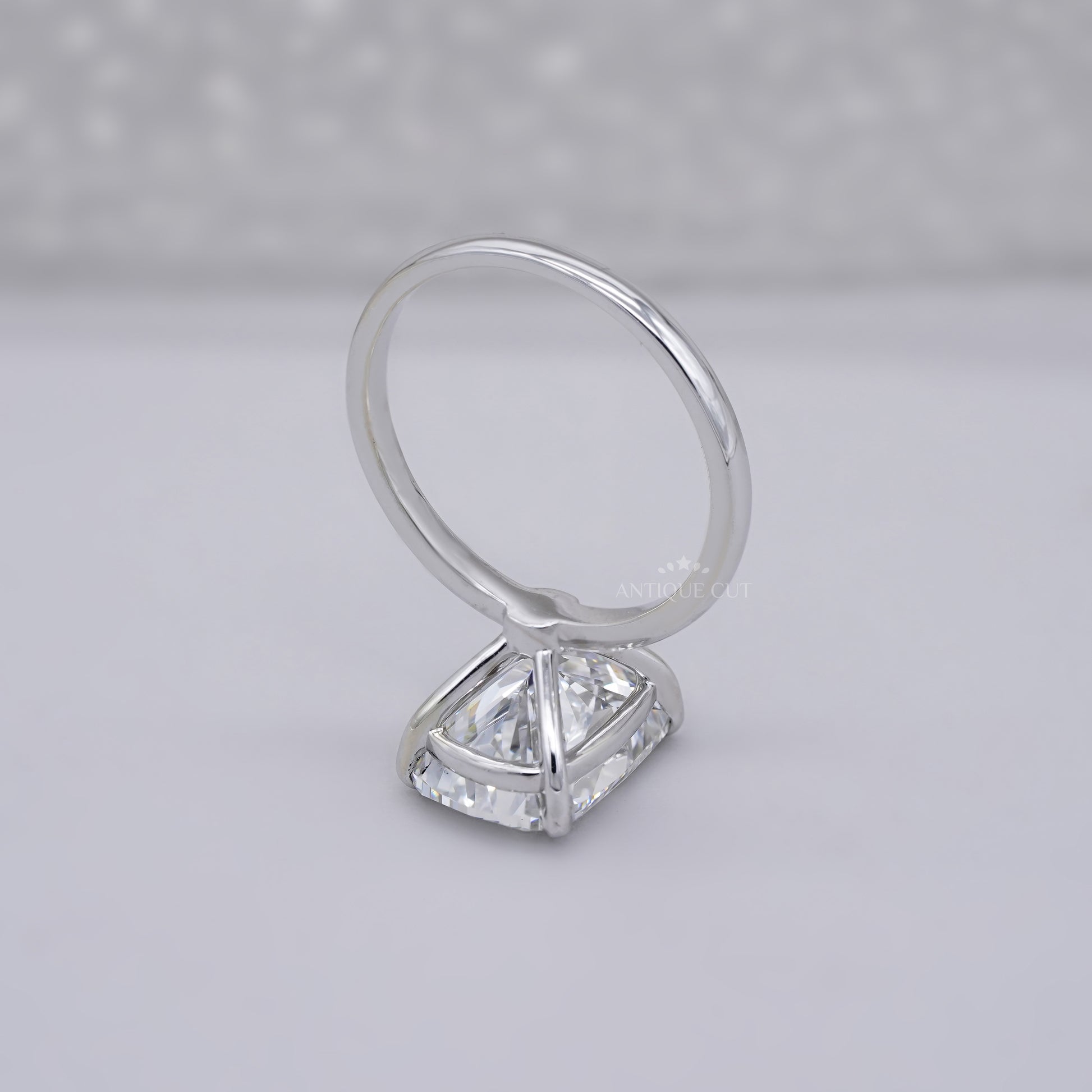 Elongated Cushion 7.00ct Lab Grown Diamond Solitaire Ring in White Gold | IGI Certified