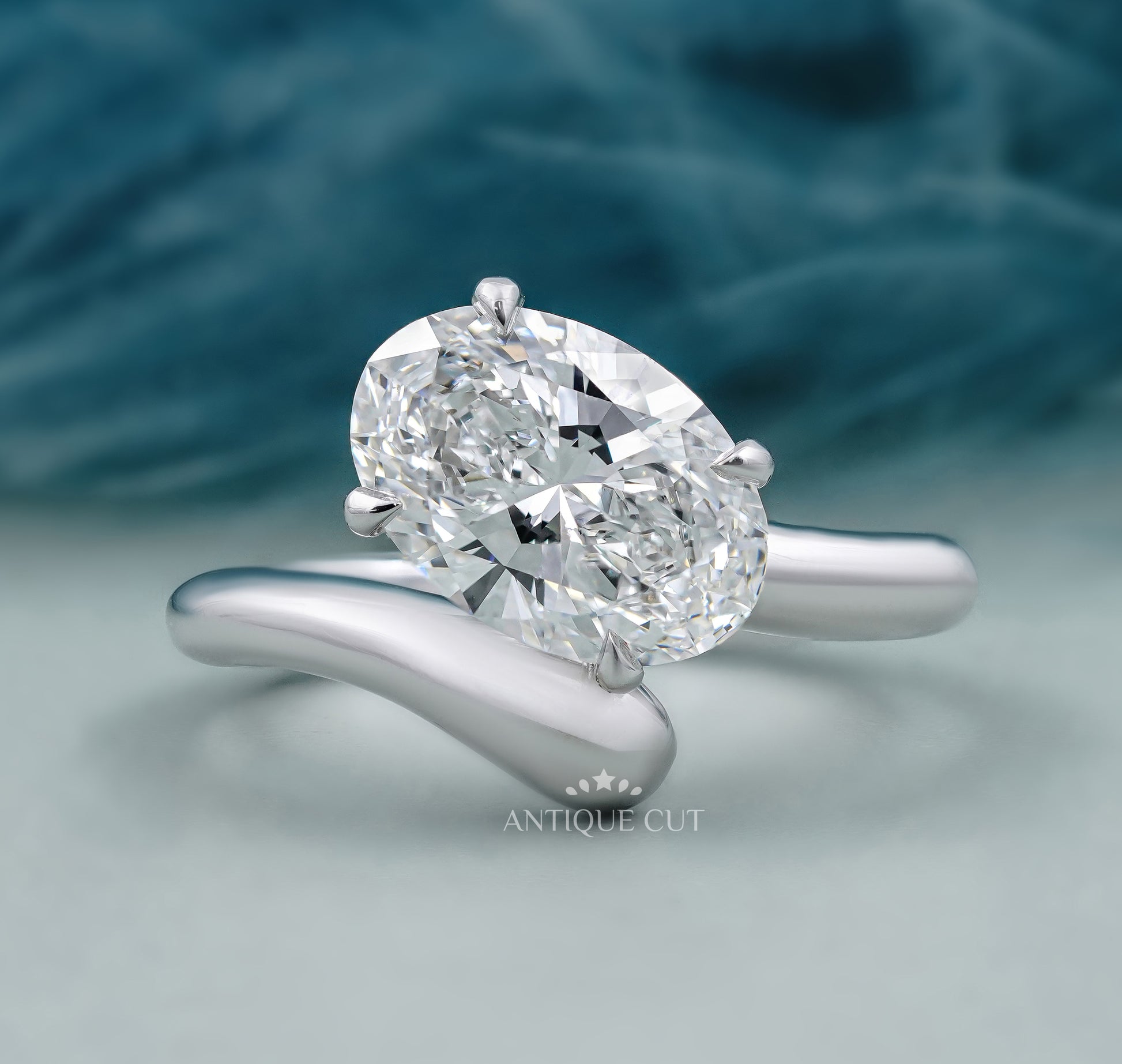 Oval Cut Engagement Ring with Bypass Setting