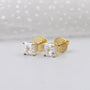 Asscher Cut Diamond Stud Earrings with geometric lab grown diamonds