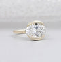 oval solitaire diamond ring horizontal setting