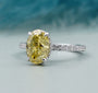 Lab-grown yellow diamond pavé engagement ring