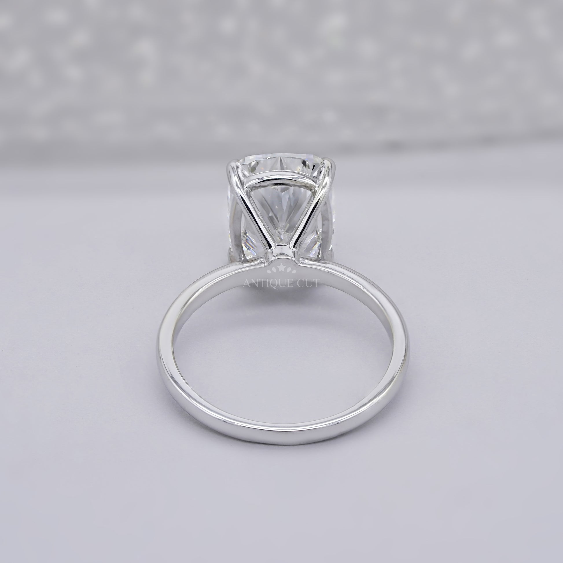 Elongated Cushion 7.00ct Lab Grown Diamond Solitaire Ring in White Gold | IGI Certified