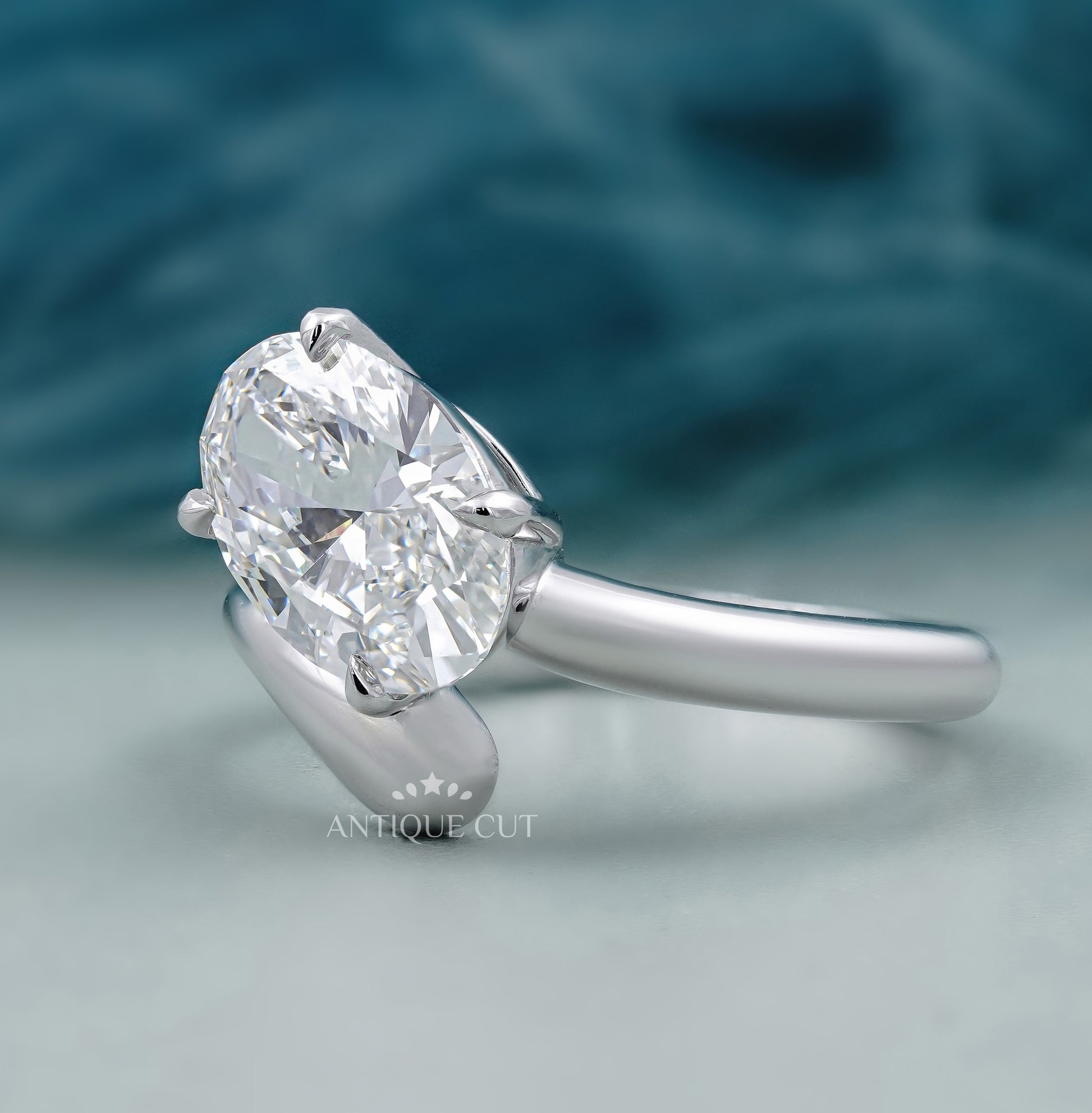 Oval Cut Engagement Ring with Bypass Setting