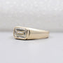 minimalist emerald cut engagement ring