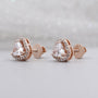 Heart cut lab grown diamond studs with halo setting