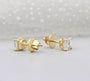 Asscher Cut Diamond Stud Earrings with screw back earring option
