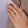IGI certified three stone pear engagement ring