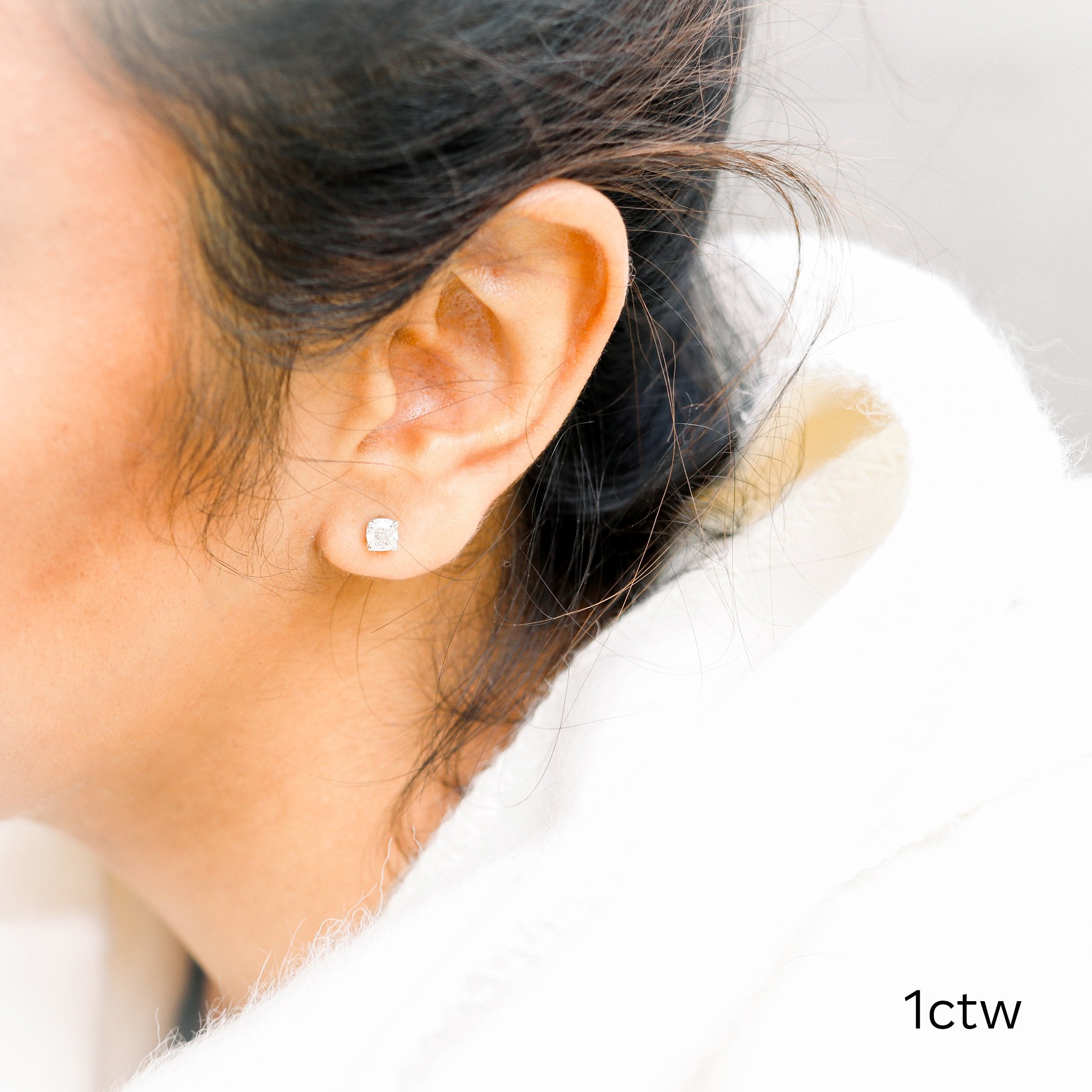 Boucles d’oreilles en diamant Diamond Stud cultivées en laboratoire DEF Color VS+ Clarity
