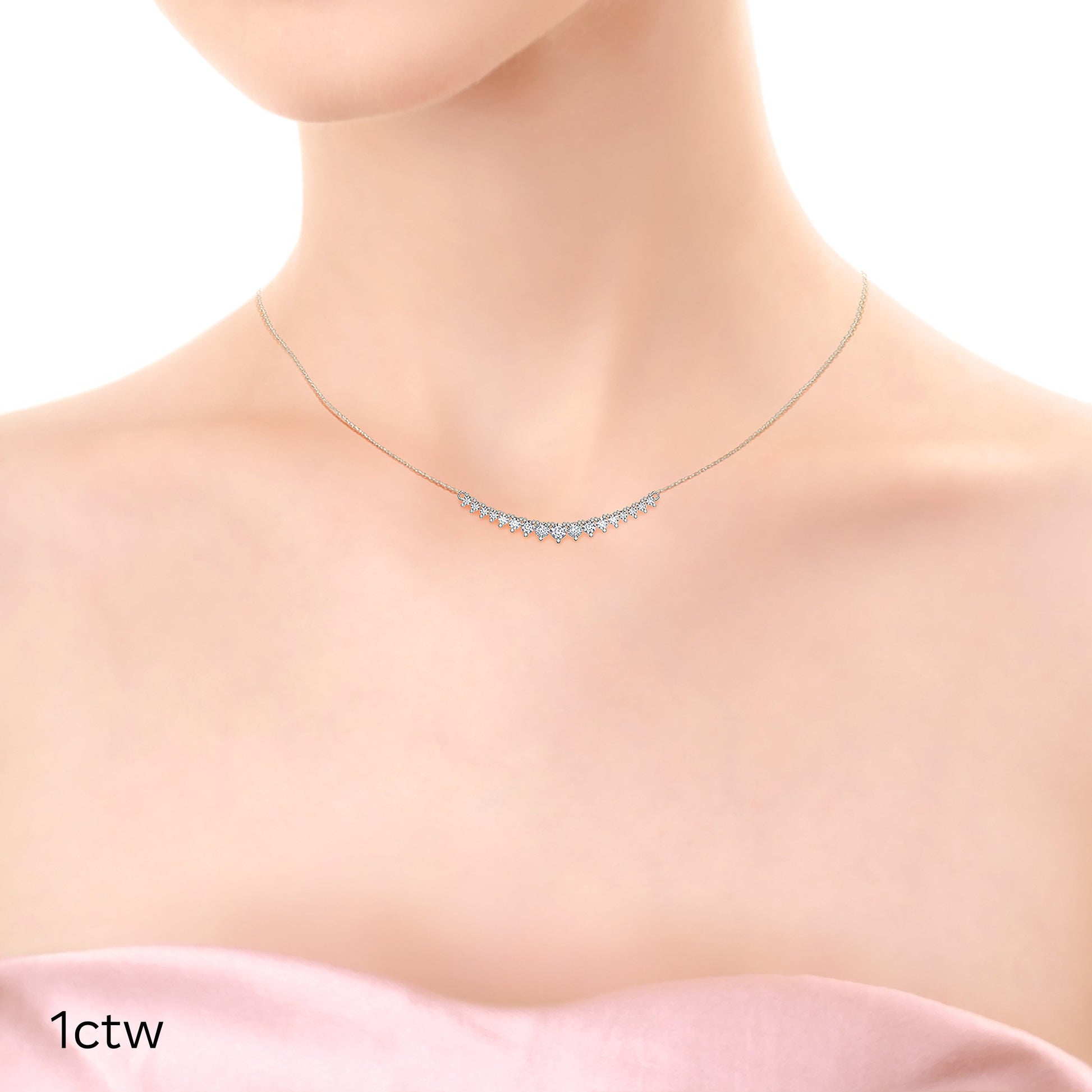Mini Riviera Choker Lab grown Diamond DEF Color VS+ Clarity