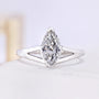1.00 Carat Marquise Solitaire Engagement Ring With Split Shank Half Bezel Setting | IGI Certified