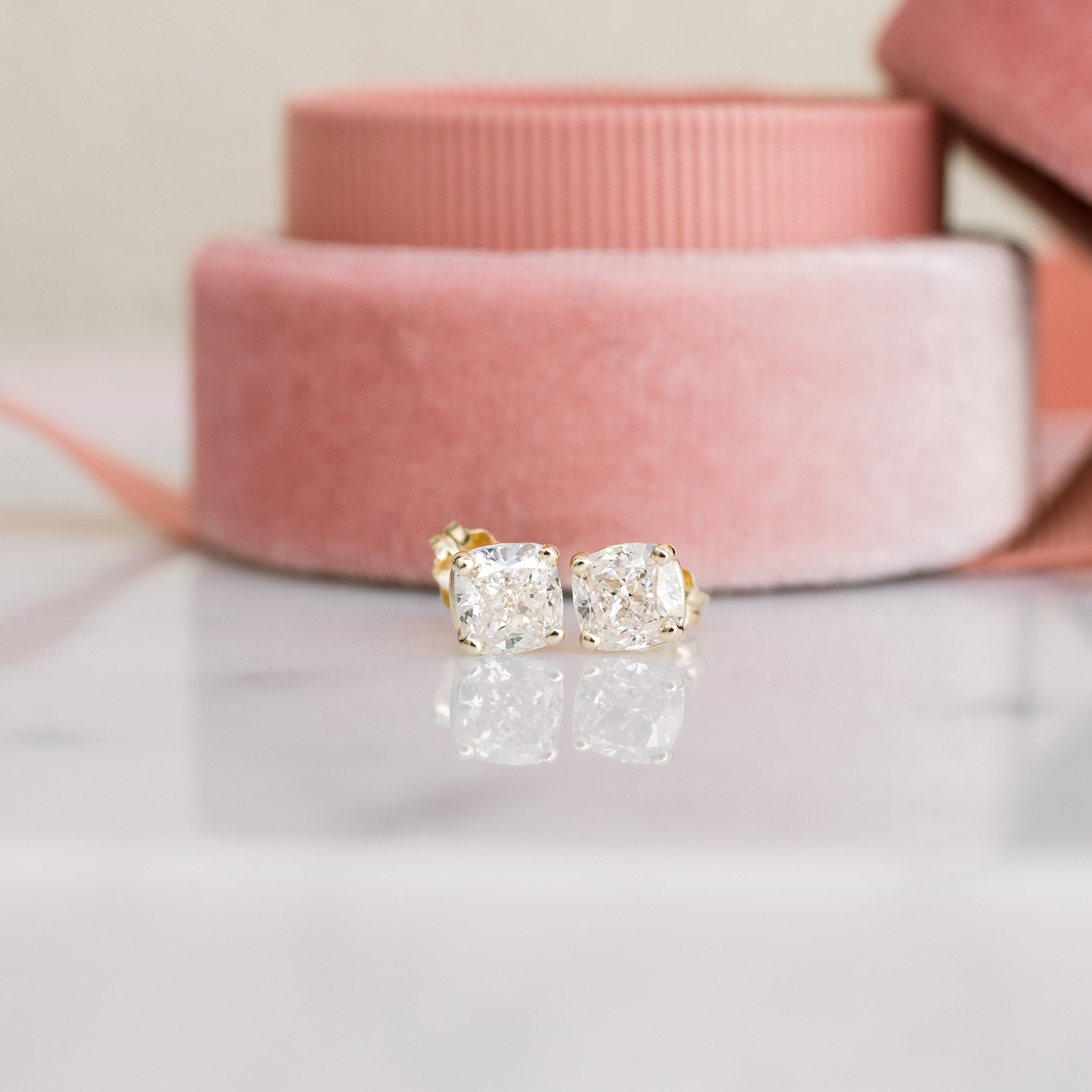 Boucles d’oreilles en diamant Diamond Stud cultivées en laboratoire DEF Color VS+ Clarity