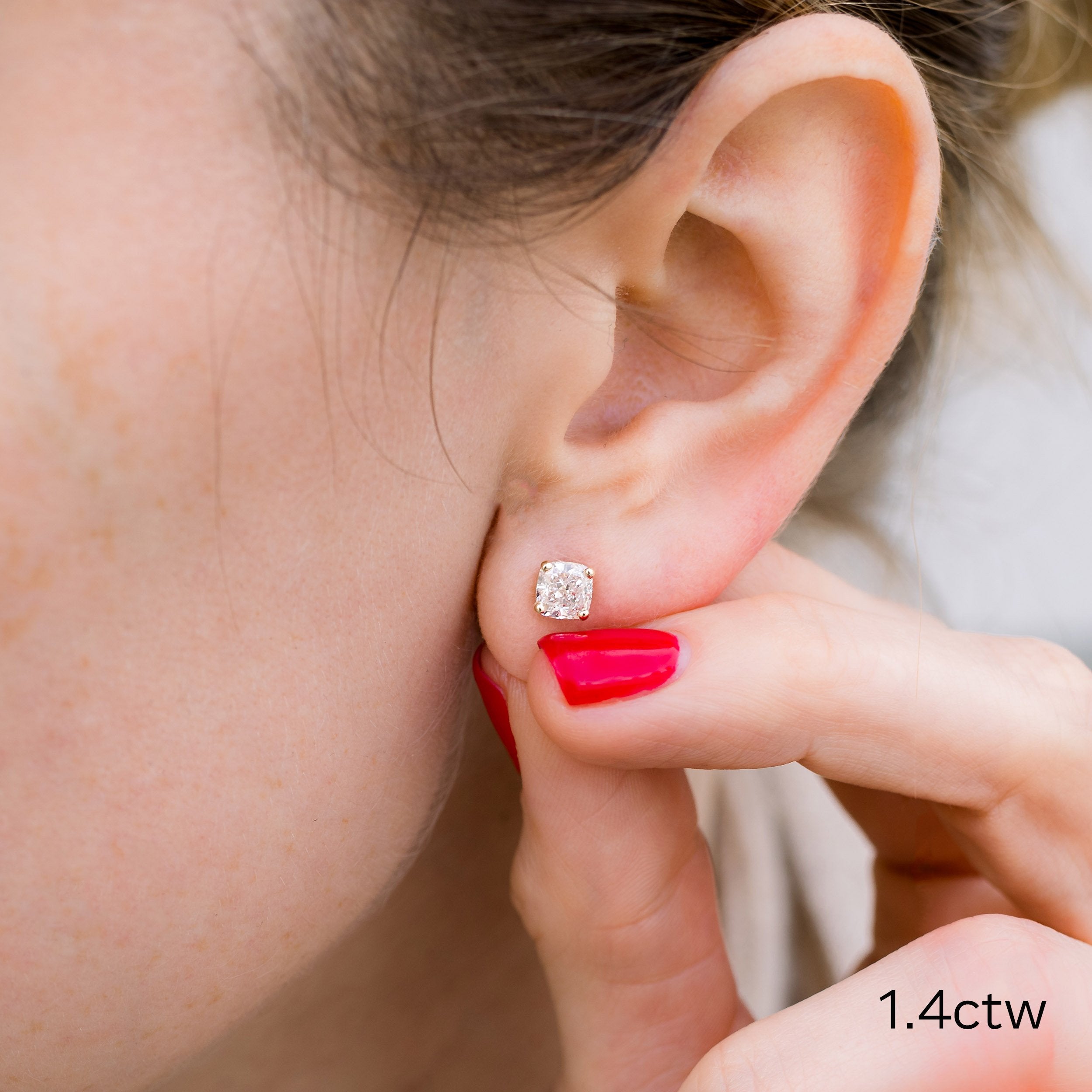 Boucles d’oreilles en diamant Diamond Stud cultivées en laboratoire DEF Color VS+ Clarity