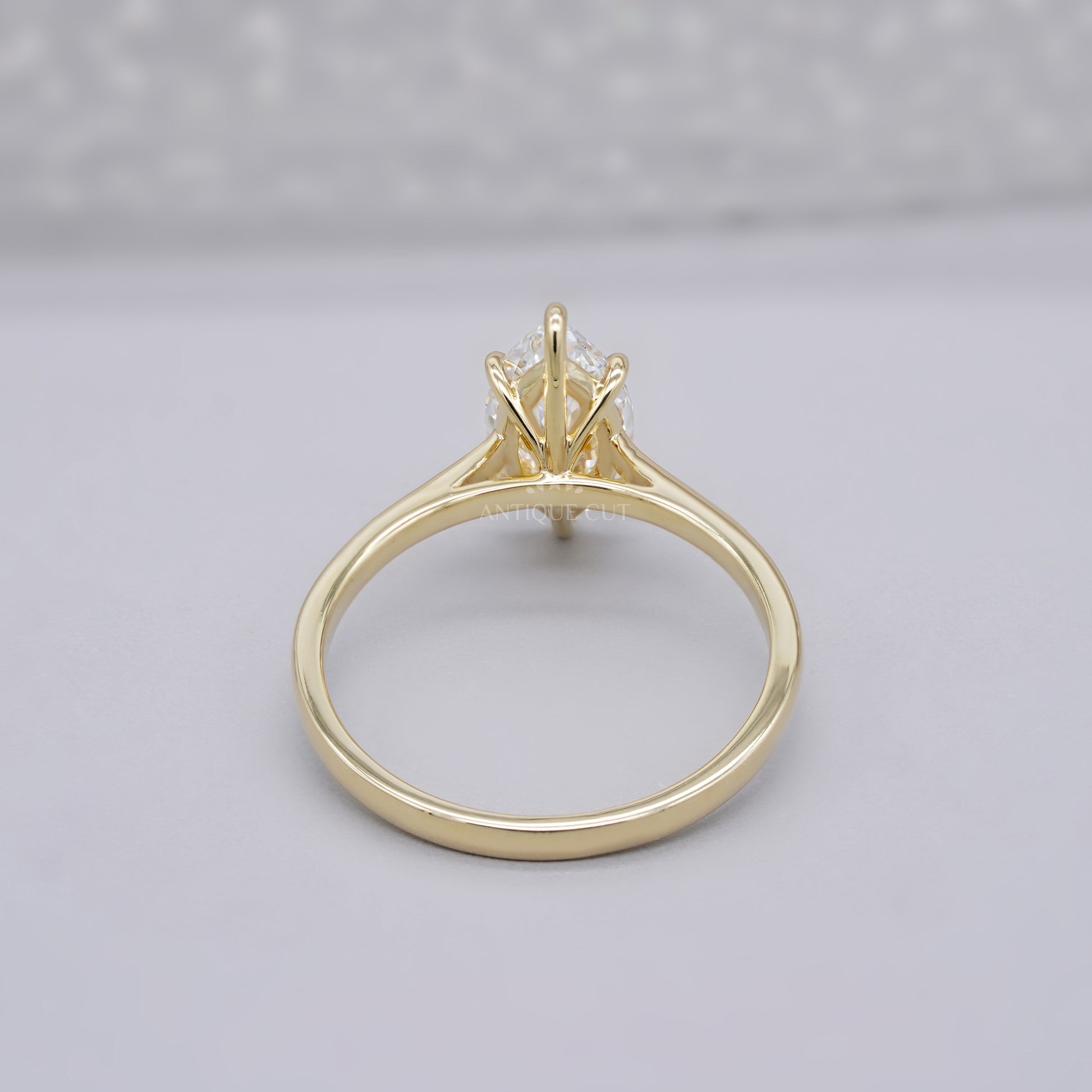 2.00ct Marquise Lab Diamond Engagement Ring in Yellow Gold | Minimalist Solitaire