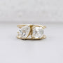 Two Stone Diamond Ring | 1.50ct Pear + 1.00ct Square Emerald Cut | Toi et Moi Engagement Ring | 14K Yellow Gold | Modern Statement Ring