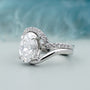 IGI certified oval diamond bypass ring in premium metal setting