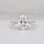 Oval diamond engagement ring rose gold pave band lab grown
