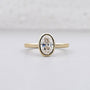 1.50ct Oval Cut Diamond Ring | Bezel Set Solitaire | 14K Yellow Gold | Minimalist Engagement Ring | Antique Cut Fine Jewelry