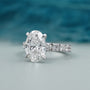 Lab grown oval diamond ring with prong setting