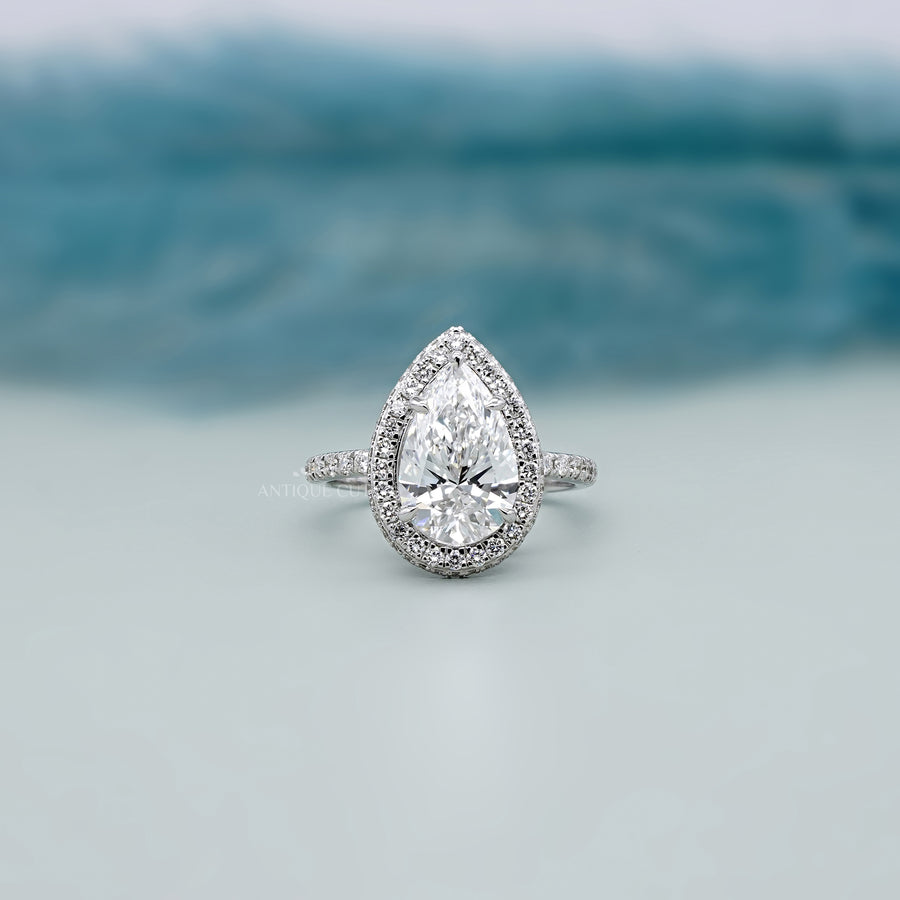 Pear cut diamond ring inspired by Cardi B engagement ring