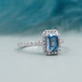 IGI certified fancy blue diamond ring double prong