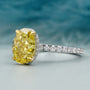 Lab Grown Oval Yellow Diamond Ring with Hidden Halo