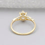 Antiquecut floral leaf engagement ring