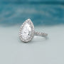 White gold pear halo diamond engagement ring