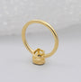 Lab grown diamond J letter ring with bezel setting in polished yellow gold