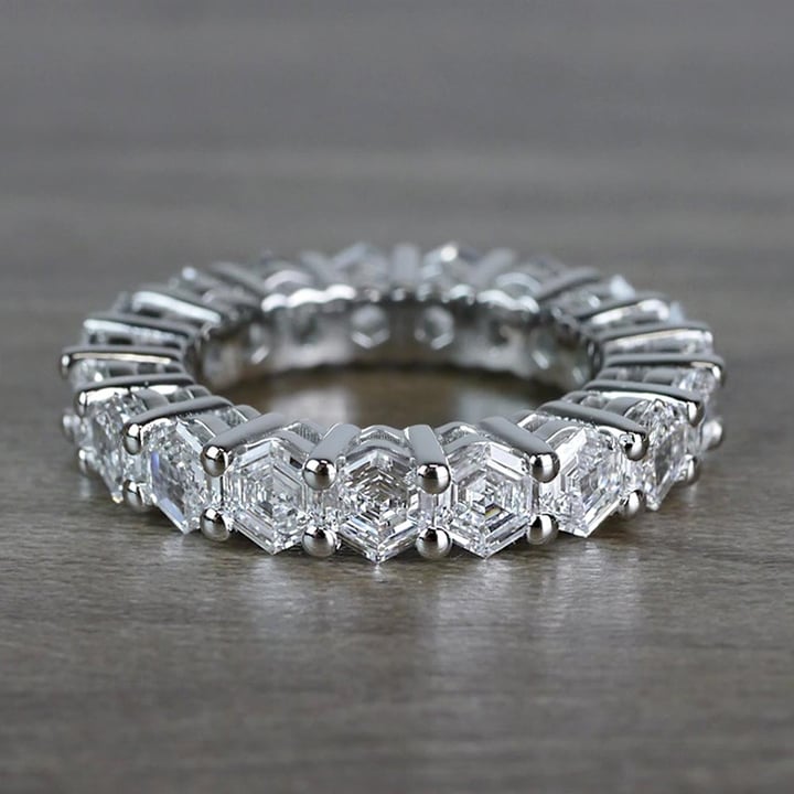 Hexagon Diamond Eternity Band
