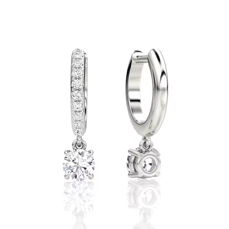Solitaire Drop Huggie Hoop