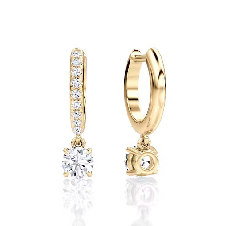 Solitaire Drop Huggie Hoop