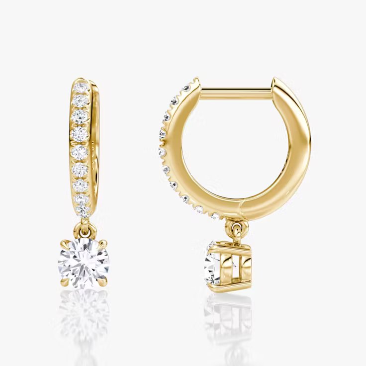 Solitaire Drop Huggie Hoop