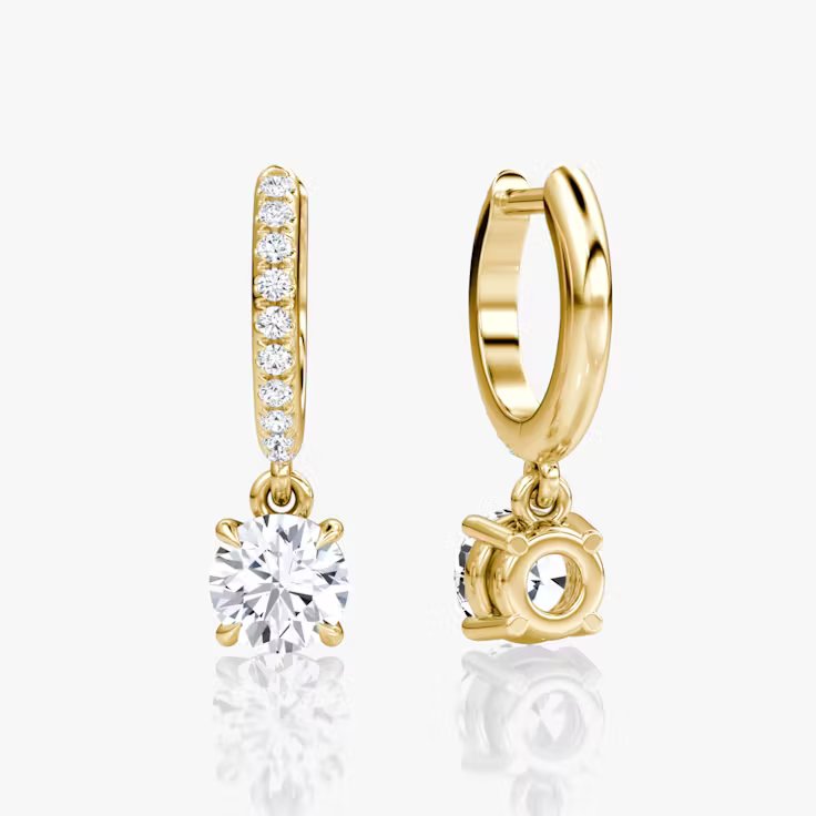 Solitaire Drop Huggie Hoop