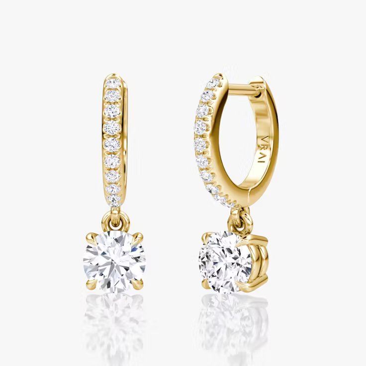 Solitaire Drop Huggie Hoop