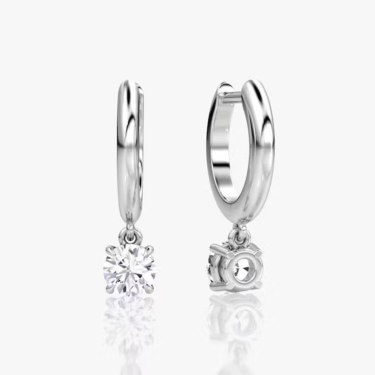 Solitaire Drop Huggie Hoop