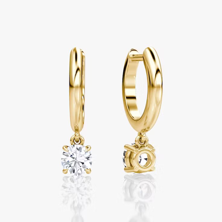 Solitaire Drop Huggie Hoop