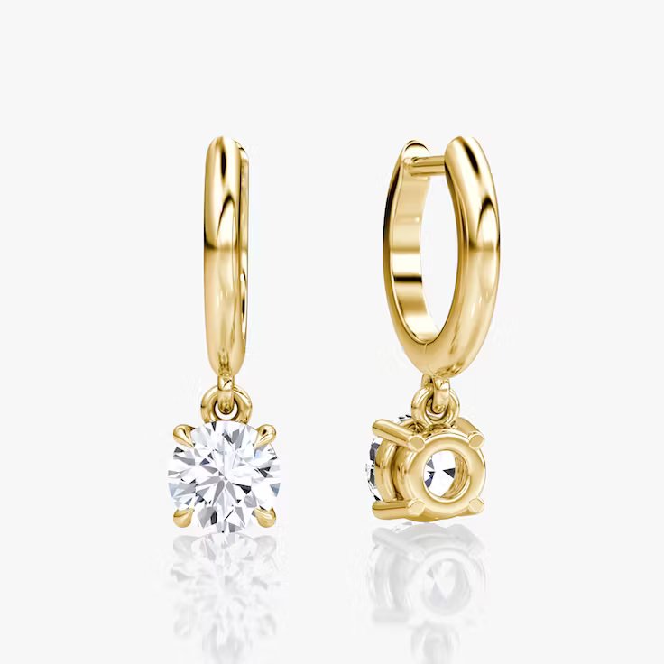 Solitaire Drop Huggie Hoop